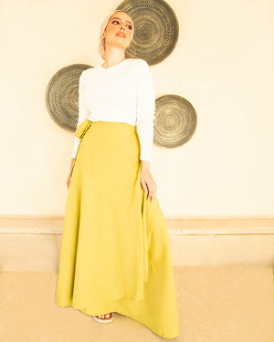 The VERENA linen wrap skirt