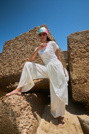 The overlay wide leg pants