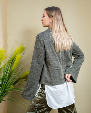 KNIT SHIRT IN OLIVE-GREEN